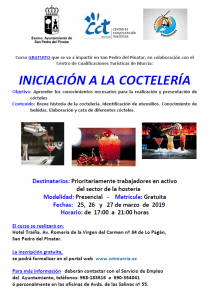 Curso gratuito de iniciación a la coctelería en San Pedro del Pinatar