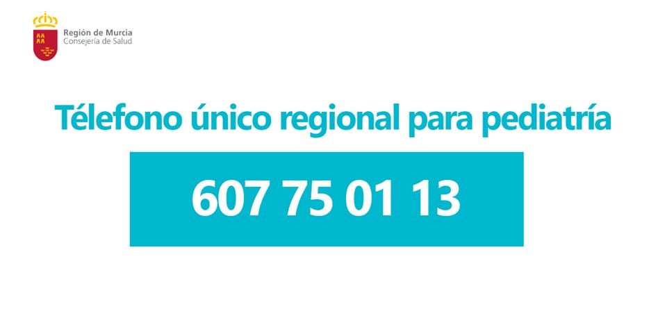 Salud Región de Murcia ha habilitado un télefono para consultas pediátricas y otras incidencias