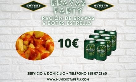 Oferta en Muncho Tapería, una ración de patatas bravas y seis botes de Estrella de Levante por solo 10 euros