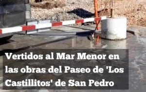 Vierten agua de tuberías al Mar Menor durante unas obras en San Pedro del Pinatar