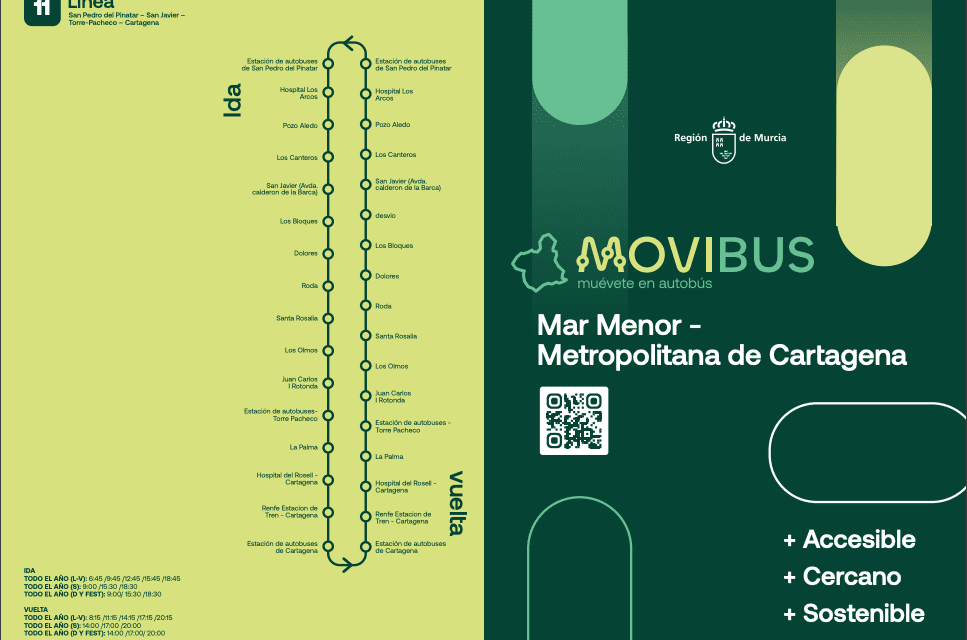 Horarios de las nuevas rutas de autobuses área  Mar Menor – Metropolitana Cartagena
