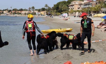 GRESCAN y la UCAM forman en salvamento acuático y rescate con perros a más de 30 médicos en San Pedro del Pinatar