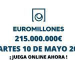 Jugar Euromillones online, bote martes 10 de mayo 2022