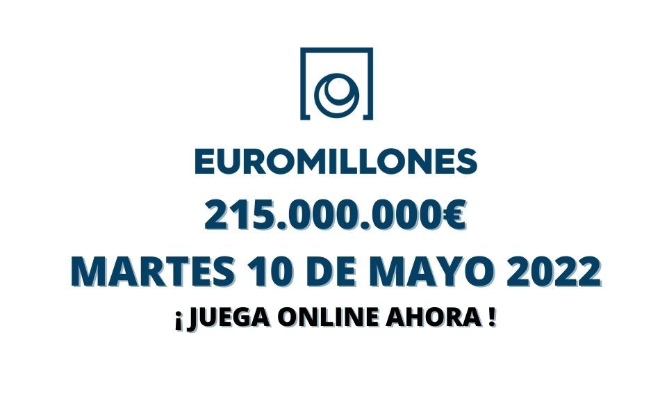 Jugar Euromillones online, bote martes 10 de mayo 2022