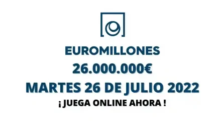 Jugar Euromillones online martes 26 de julio 2022