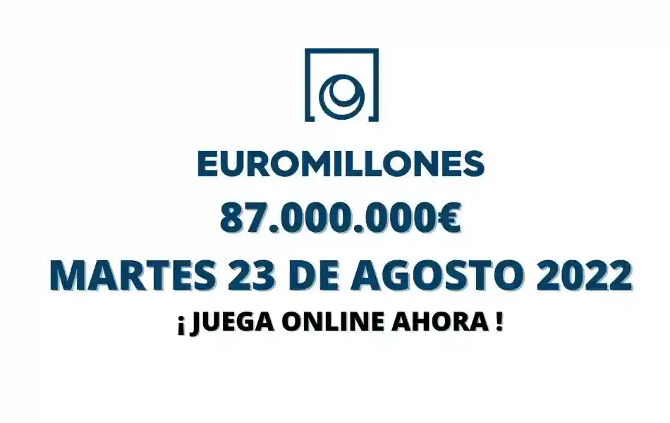 Jugar Euromillones online bote martes 23 de agosto 2022