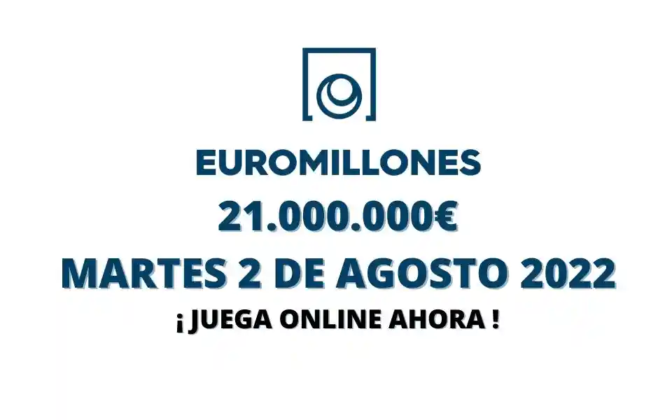 Jugar Euromillones online bote martes 29 de agosto 2022