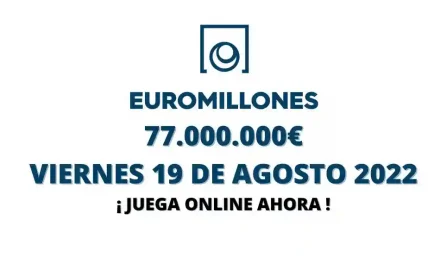 Jugar Euromillones online bote viernes 19 de agosto 2022