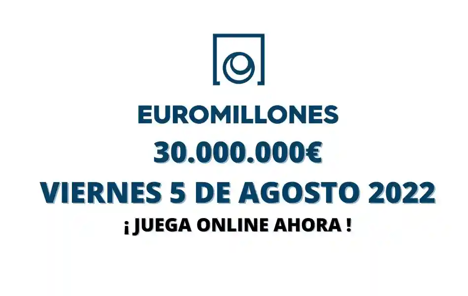 Jugar Euromillones online bote viernes 5 de agosto 2022