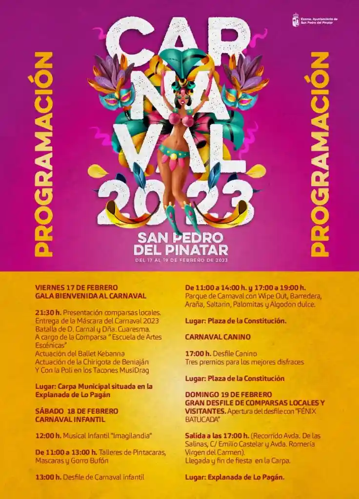 Programacion Carnaval 2023 San Pedro del Pinatar